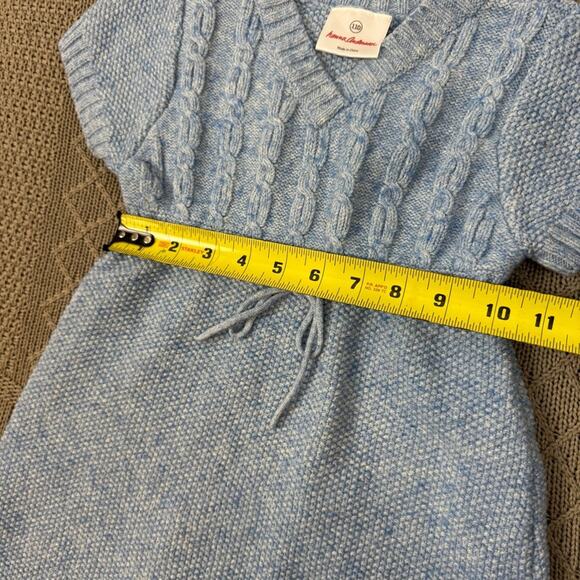 Hanna Andersson All is Calm Blue Heather Short Sleeved Sweater Dress 5 - Picture 7 of 11